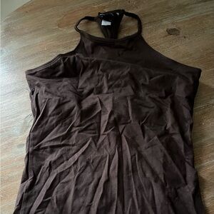 VS Moda International Racerback top in Chocolate &Yellow. Size Small. Brand new